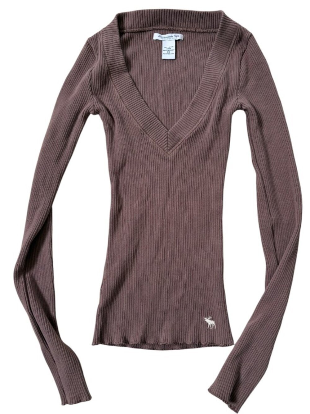 Y2K Vintage Abercrombie & Fitch Ribbed Sweater Brown Bella Swan Coquette XS